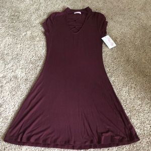 Pink Lily Boutique Neck detailed shirt dress